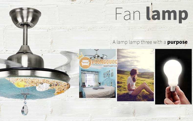 Quạt trần đèn hình sao biển YB215-18